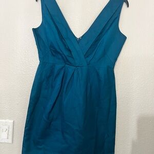 J.Crew Sleeveless Teal V-Neck Mini Dress. Preowned